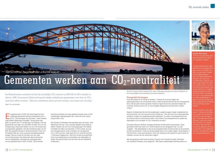 Artikel Duurzaam Gebouwd Magazine over CO2-neutrale gemeenten
